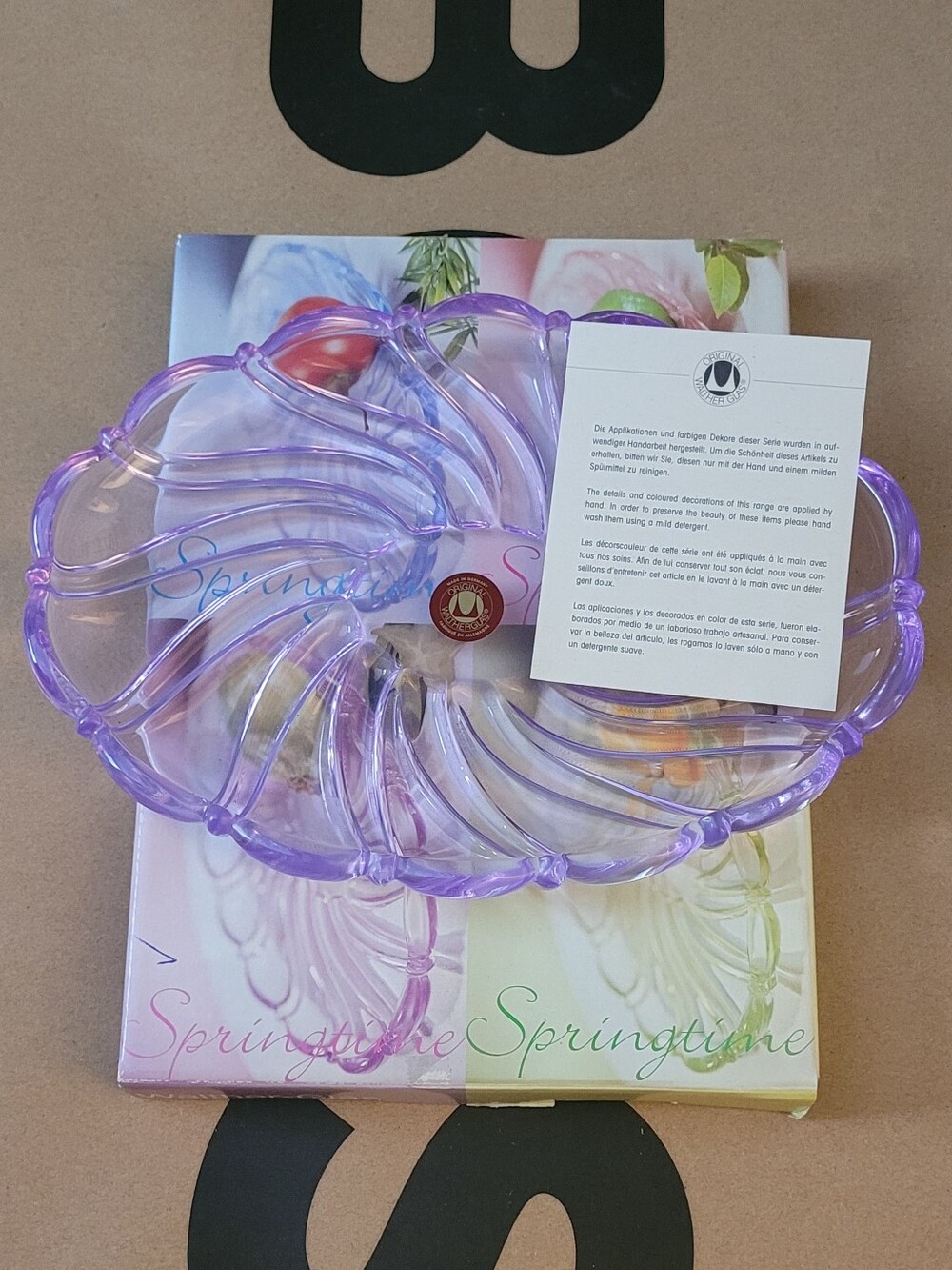 Vintage Original  Walther Glas Purple Shell-Shaped Serveware Platter